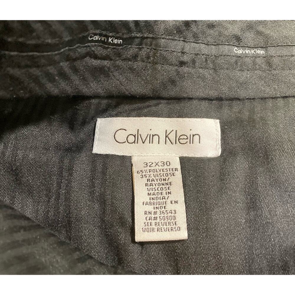 Calvin Klein Men’s Dress Pants Black Flat Front Straight Leg 32x29 - Picture 2 of 7
